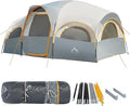8 Person Tent for Camping Waterproof Windproof Family Tent with Rainfly Divided Curtain Design for Privacy Space Portable with Carry Bag