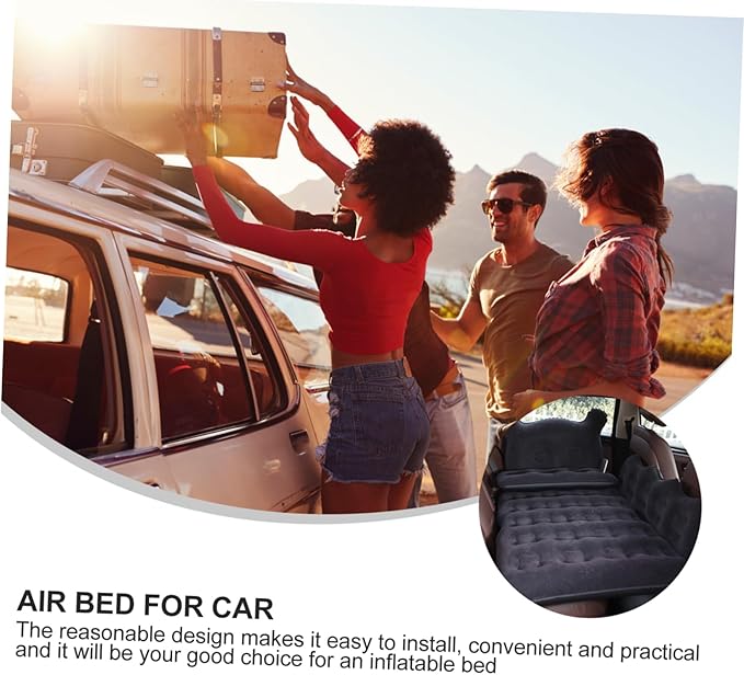 YARNOW SUV Inflatable Bed for Car Travel Comfortable Air Mattress for Back Seat Portable Camping Sleeping Pad Pump for Road Trips and Outdoor Adventures