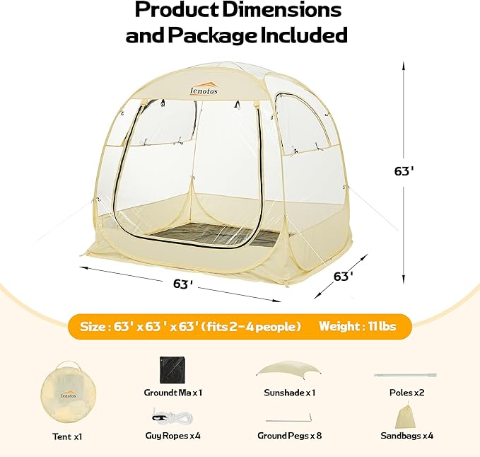 Pop Up Sports Tent Instant Clear Bubble Tent with Removable Top Cover Outdoor All Weather Shelter for Watching Sports Cheering Fishing and Camping