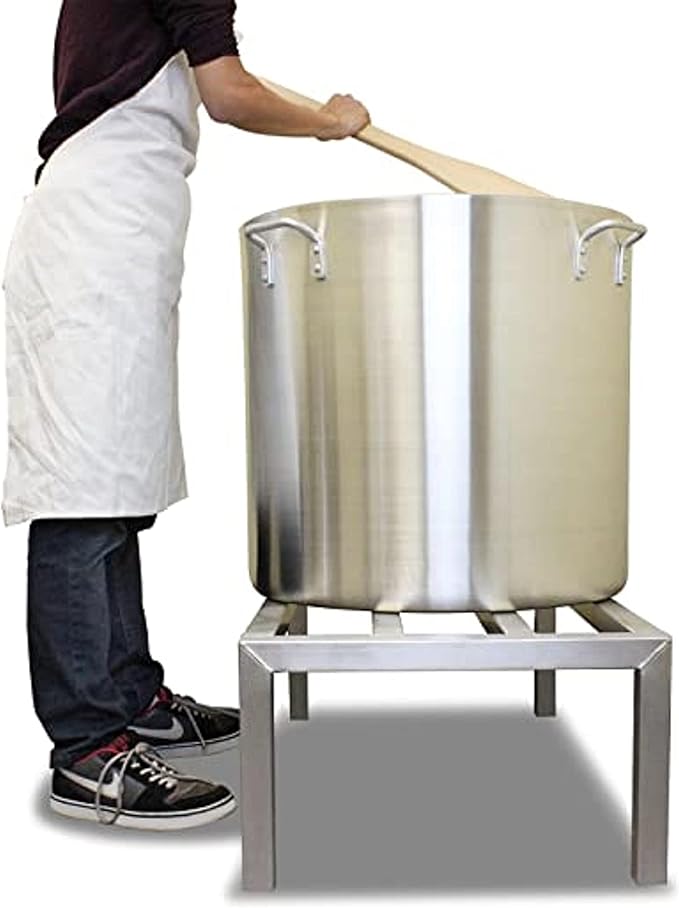 TrueCraftware- 160 qt. Aluminum Stock Pot with Quad Handles 6mm Thickness- Multipurpose Pot Cookware Large Stockpot Stew For Cooking Simmering Soup Seafood Stock Home Kitchen Restaurant