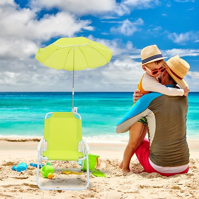 Totority Boy Girl Portable Camping Chair with Umbrella Lightweight Outdoor Beach Stool for Sun Protection Ergonomic Design for Beach Picnic and Camping Activities