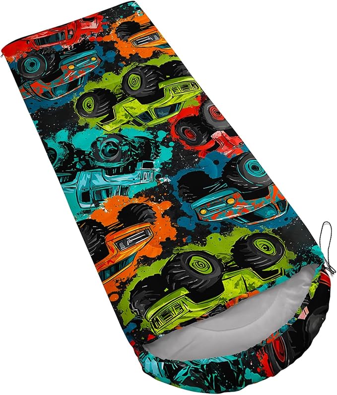 AILONEN Sports Basketball Sleeping Bag for Kids BoysWarm and Cool WeatherLightweightWaterproof Backpacking3D Galaxy Ball Print Sleeping Bag for Camping