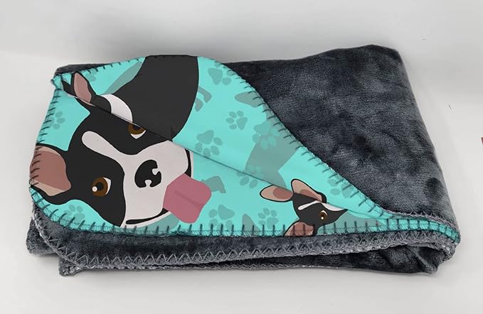 Caroline's Treasures MLM1006TBLT Boston Terrier Soft Travel Blanket with Bag Airplane Blanket Indoor Outdoor Camping Blanket for Traveling Picnics Beach Trips Concerts