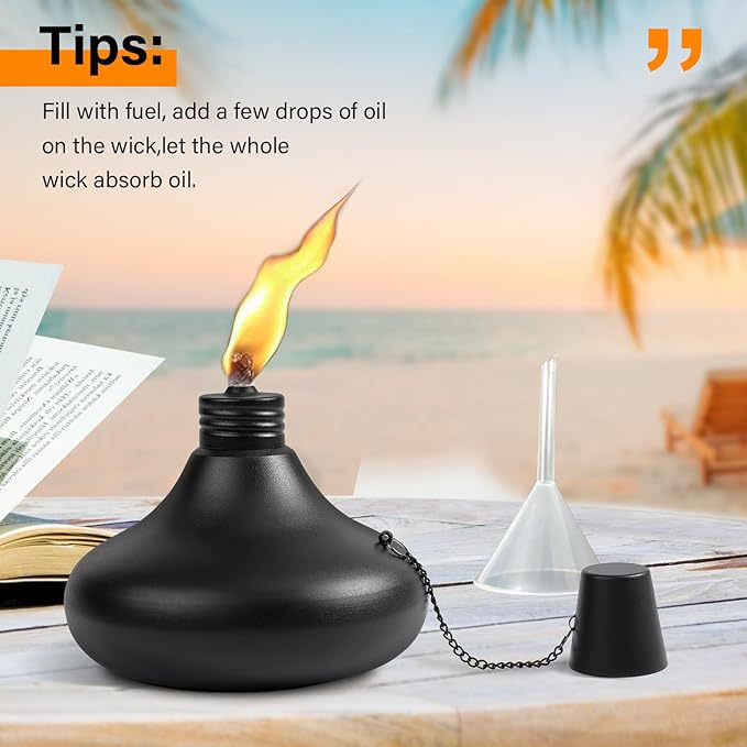 Upgraded Tabletop Torches Set of 8 24.5 oz Citronella Candles for Outdoor Metal Table Top Torches for Outside Refillable Torch Lanterns for Patio Yard Deck Garden Party