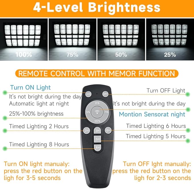 16000W Solar Street Lights Outdoor 100000 Lumens Dusk to Dawn Motion Sensor Security Flood Light with Remote Control Wireless Waterproof Perfect for GardenYard Street Parking lot