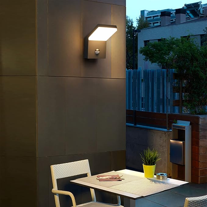 2 Pack Outdoor Motion Sensor Wall Sconce Light LED Modern Exterior Porch Light Fixture IP54 Waterproof for House Garage Patio Decoration1800LM