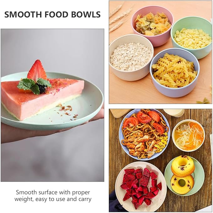 28pcs Portable Wheat Fiber Tableware Set with Plates Bowls Cups Forks Spoons and Chopsticks in Nordic Pink Blue Green and Beige for Camping and Household Use