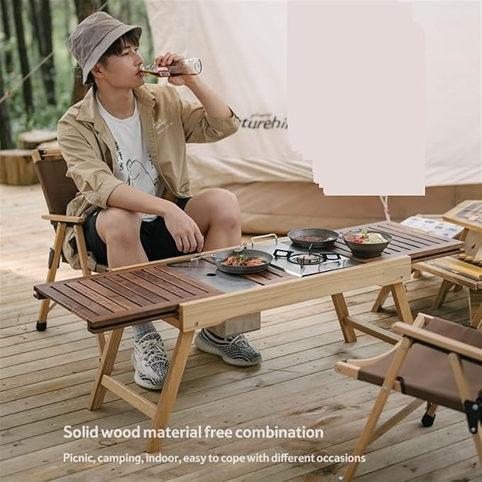 Picnic Tables Camping Folding Table Outdoor Combination Table Camping BBQ Picnic Solid Wood Table Outdoor Wood Furniture Table