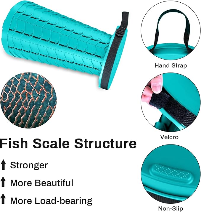 Hesanzol Portable Telescoping Stool Retractable Folding Stool for Camping Garden Fishing Hiking Travel BBQ Adjustable Collapsible Stools Max Load 400lbs