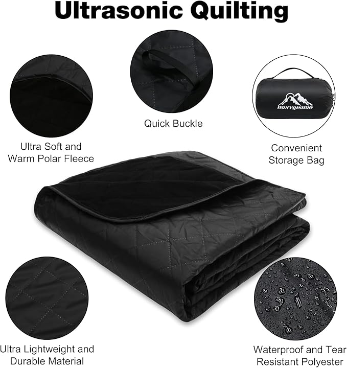 Outdoor Waterproof Camping Blanket Foldable Fleece Stadium Blanket for Outdoor Sports Event Camping Picnics