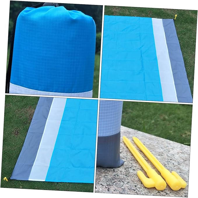 1Set Picnic Mat Portable Beach Blanket Camping Mat Easy to Clean Lightweight Durable TPU Coating for Outdoor Use Grey