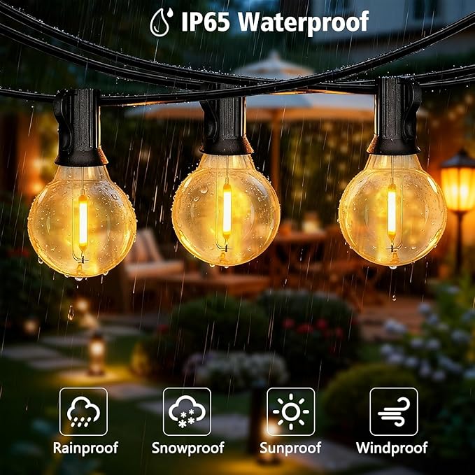echosari Outdoor String Lights with APP Control 200FT G40 LED String Lights for Outside with 84 Shatterproof Bulbs Hanging Patio Lights for Balcony Apartments Backyard BistroGarden Porch Party