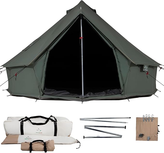 WHITEDUCK Regatta Canvas Bell Tent - w/StoveJack Waterproof 4 Season Luxury Camping and Glamping Yurt Tent Outdoor