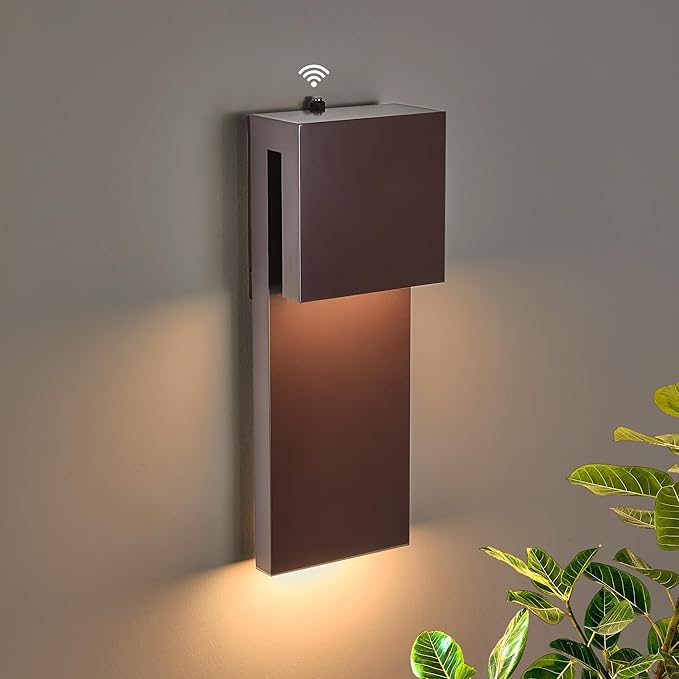 15IN Outdoor Wall Sconce FixtureDusk to Dawn Patio LightsWaterproof Exterior LampModern Wall Mounted with 17W 3000K LED Bronze FinishOutside Lights for House Front Door Entryway