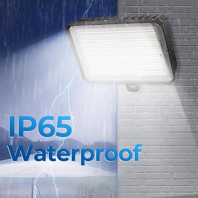 CINOTON 100W LED Flood Lights Outdoor 15000LM IP65 Waterproof Security Wall Pack Lighting Fixture with 180° Knuckle for Court Porch Patio Garage 5000K Daylight AC100-277V 1 Pack
