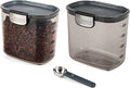 Progressive International ProKeeper+ Clear Plastic Airtight Food Baker's Kitchen Storage Organization Container Canister Set with Magnetic Accessories 2- Piece Set (Coffee 2-Quart)