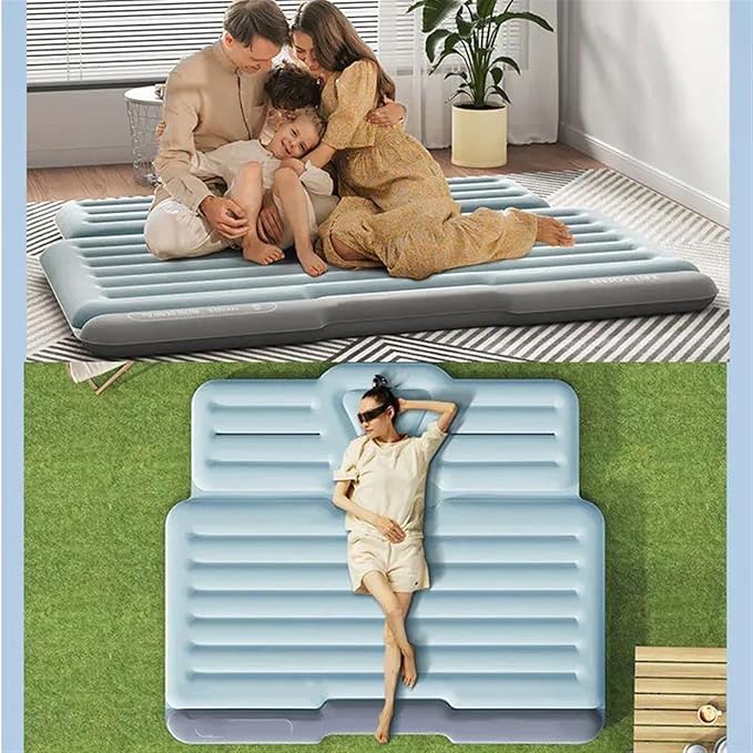 Inflatable Car Mattress Car Inflatable Bed Camping Sleeping Mat PVC Flocking Mattress with Pump Car Trunk Inflatable Bed