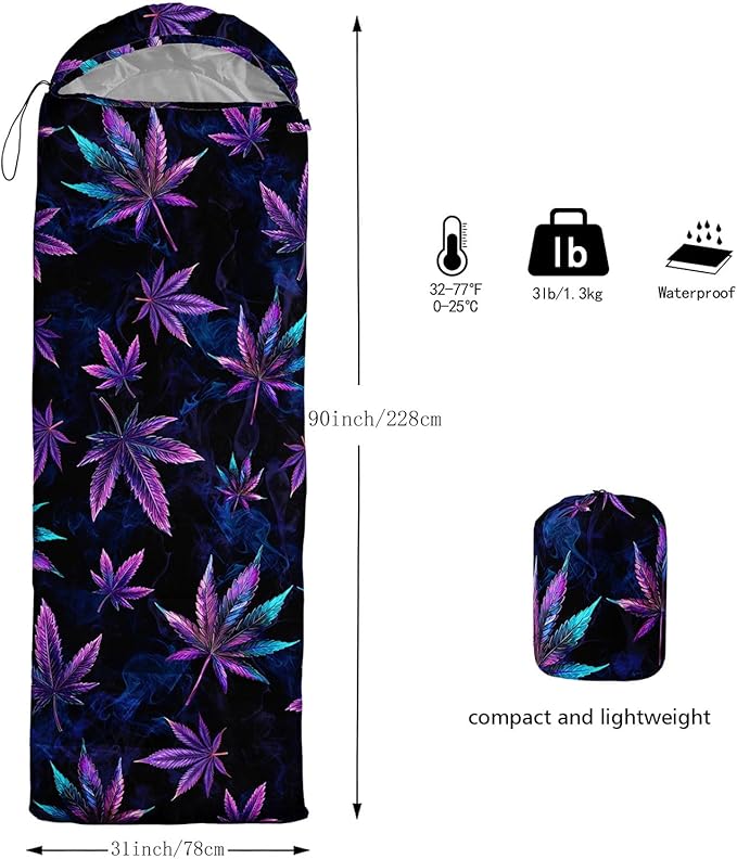 Kids Sleeping Bag for Boys GirlsWestern Cowboy Print-Lightweight Warm Portable Outdoor Indoor-Waterproof Cold Weather Resistant Sleeping Bag for Camping Hiking