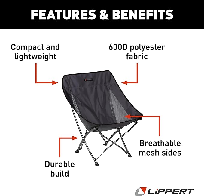 Lippert Baja™ Compact Camping Chair - Dark Grey