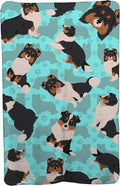 Caroline's Treasures MLM1086TBLT Tricolor Sheltie Soft Travel Blanket with Bag Airplane Blanket Indoor Outdoor Camping Blanket for Traveling Picnics Beach Trips Concerts