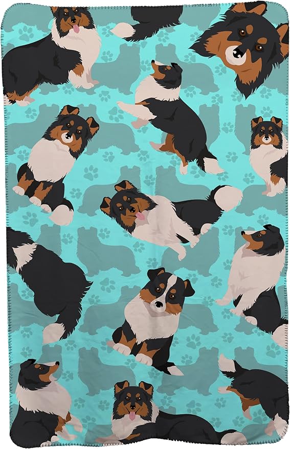 Caroline's Treasures MLM1086TBLT Tricolor Sheltie Soft Travel Blanket with Bag Airplane Blanket Indoor Outdoor Camping Blanket for Traveling Picnics Beach Trips Concerts