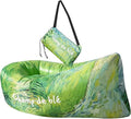 Inflatable Couch Air Sofa Hammock Portable–Folds Compactly–400lb Weight Capacity–63 x 30 x 21-Waterproof Anti Air Leaking Camping Chair for Traveling Beach Picnics &amp Camping(Green Wheat Fields)