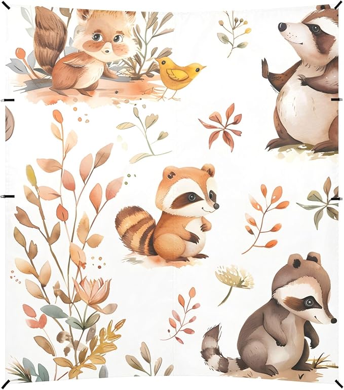 Bear Fox Raccoon Squirrel Duck Camping Sun Shelter Beach Tent Portable Beach Sun Shade Outdoor Canopy for Camping Trips Fishing Picnic
