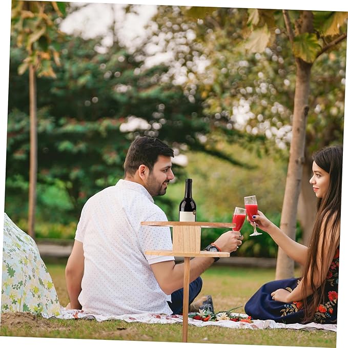 1pc Portable Folding Wine Table Lightweight Outdoor Wine Table for Beach Picnic and Backpack Suitcase
