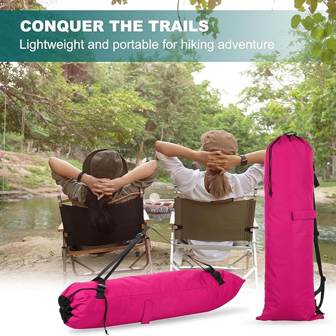 PATIKIL Foldable Camp Chair Replacement Bag Camping Chairs Folding Chair Carry Bag with Adjustable Shoulder Strap for Outdoor Camping Fishing Storage Rose Red