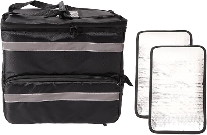 Insulated Pizza Delivery Bag 50L Food Delivery Backpack Large Capacity Food Carrier with Expandable Layer Insulated Grocery Bag for Commercial Delivery Camping Travel
