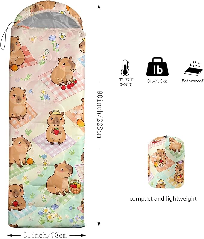 Sea Turtle Sleeping Bag for Kids Boys GirlsOcean Themed Camping GearWaterproof Compact Sleeping Bag for Camping Backpacking Outdoor Hiking.