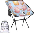 Honeybaby Folding Camping Chair Starfish Seashell Theme Camping Chairs Lightweight Portable Chair Outdoor Foldable Chairs for Camping Travel Picnic Beach Hiking