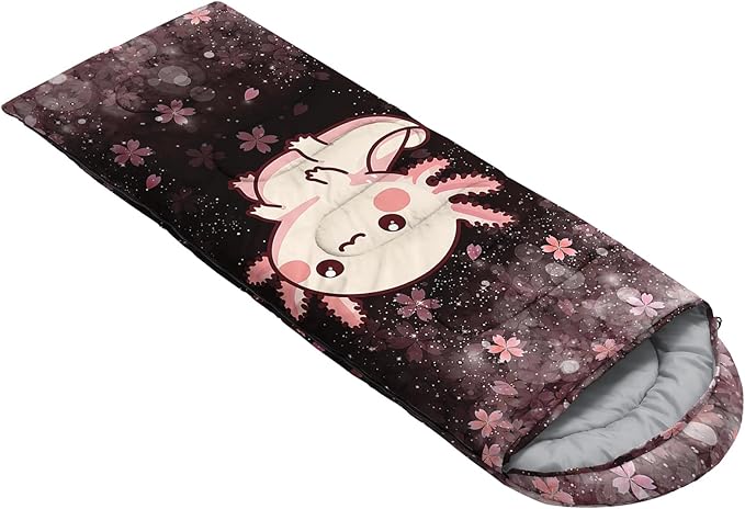 HOSIMA Kids Cute Dog Sleeping BagDifferent Pet Dogs Pattern Cold Weather Gear for CampingAnimal Themed with Christmas Tree Print Waterproof Sleeping Bags for Outdoors Hiking.