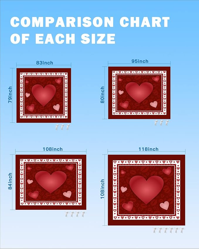 Beach Blanket Waterproof Sandproof OversizedValentine's Day Romantic Love Hearts Beach Mat with Corner Stakes Sand PocketsLip Kiss Texture on Red Outdoor Picnic Mat for Travel Camping108x84In