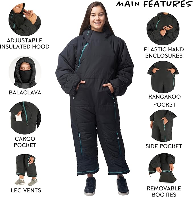 Selk'bag Original Wearable Sleeping Bag - Outdoor &amp Indoor Sleeping Bags - Sleeping Bag Suit - Temp Rating 35 to 44 Degrees F