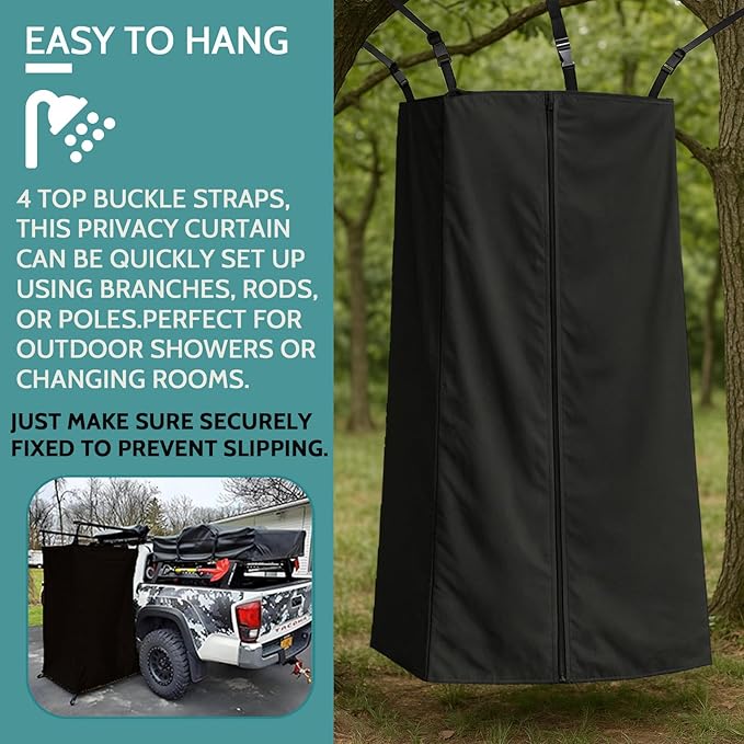 Privacy Curtain Tent for Boats 420D Hanging Changing Room &amp Shower Awning for Pontoon Waterproof Portable Shower Awning Under Bimini Top with Built in Mesh Bag 30 L x 27 W x 72 H