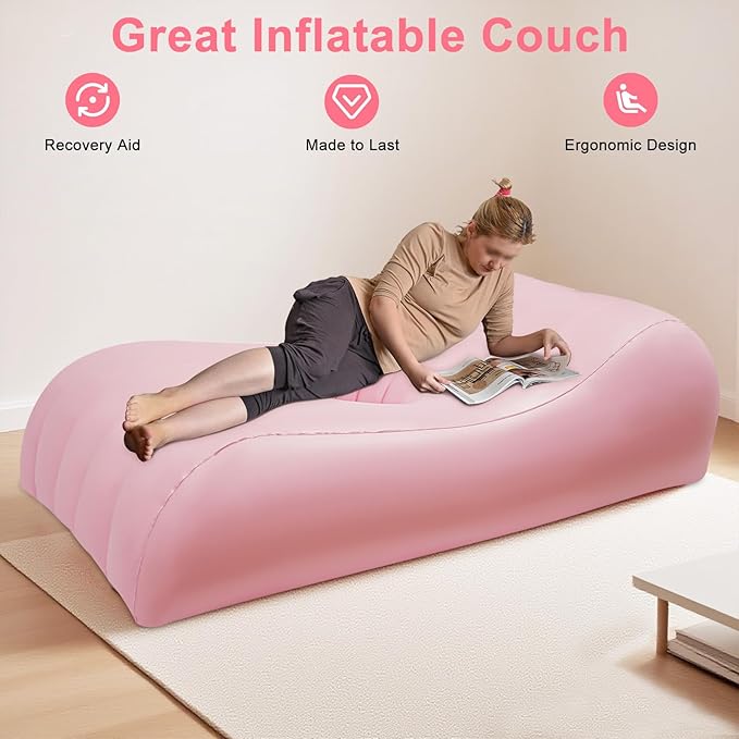 Blow Up Couch Inflatable Couch with Electric Pump BBL Bed After Surgery for Sleeping Post Surgery Recovery &amp Travel Portable Foldable Air Couch for Adults