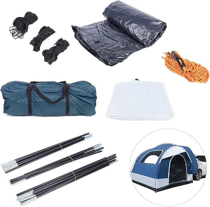 SUV Tent for Camping Car Tent with Storage Bag Suitable for Camping Traveling Outdoor Windproof Waterproof Complete Accessories