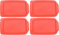 Pyrex 234-PC 4qt Red Food Storage Replacement Lid (4-Pack) - Made in USA
