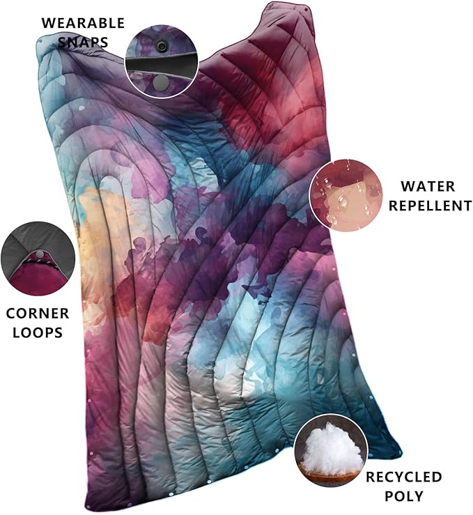 Camping BlanketLightweight Puffy Printed Camping Blanket Packable Outdoor Blanket for CampingTraveling Stadium Hiking Picnics