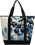 Insulated Shopping BagLarge Reusable Cooler Bags Field of Blueberries Printed Foldable Shopping BagTravel Waterproof Shoulder Bag