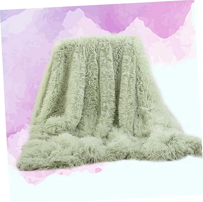 Mobestech Plush Throw Blanket Soft Solid Color Fleece Blanket Mint Green for Cozy Home Use Lightweight and Warm for Winter Camping and