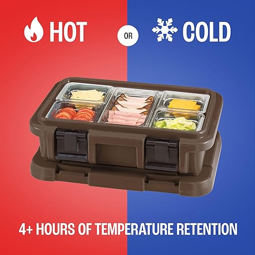 Cambro Insulated Food Pan Carrier - 4 Inch Deep Hotbox and Food Warmer for Catering &amp Transport - Top Load S-Series (Brown)