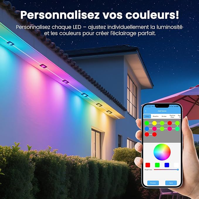 Permanent Christmas Lights Outdoor DIY App &amp Bluetooth Music Waterproof Ip65 200 Ft Permanent Outdoor Lights for Soffit Fence Garage Landscape Patio.