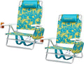 Old Bahama Bay Backpack Beach Chair 2 Pack Aluminum Lightweight Reclining 5-Position Lounge Chair for Adults Heavy Duty Support 400 LBS Portable Folding with Cooler Bag Camping Chair for Sand Outdoor