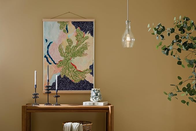 Everly 13.75 1-Light Bell Pendant with Clear Seeded Glass in Brushed Nickel for a Kitchen Island Dining Nook or Home Bar (13.75 x 7) 42456NICS