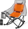 Slendor Oversized Heated Camping Chair with 2000mAh Battery Padded &amp Pillow Heated Rocking Chair 3 Adjustable Heat Settings Camping Rocker Chair for Easy Setup and Foldable Storage