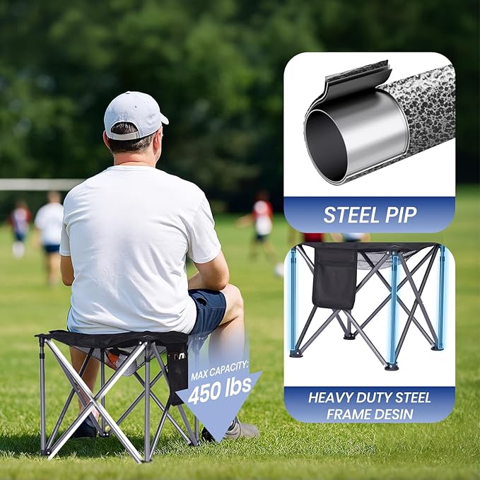 Folding Oversized Camping Chair with Footrest Heavy Duty Camp Chair for Adults