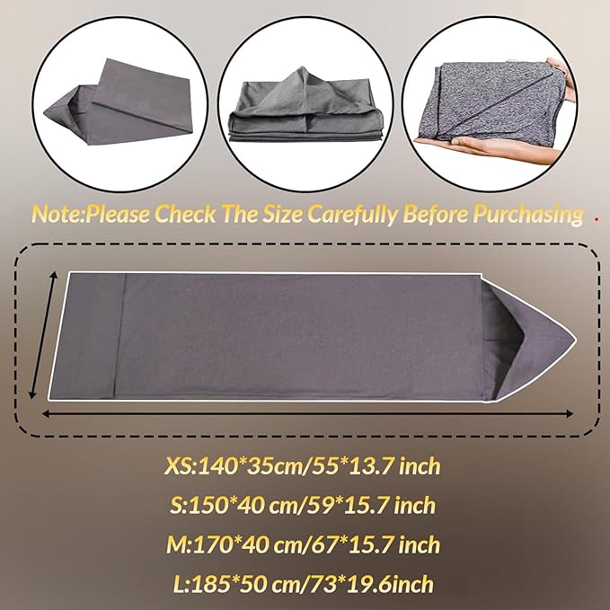 Wearable Sleep Pod Hug Blanket for Adults - Calming Hug Blanket Alternative for Anxiety &amp Stress Relief Deep Sleep Breathable Sensory Compression Sheet Portable Travel Camping Sleeping Bag