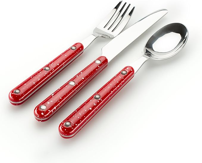 GSI Outdoors Pioneer Red 12 Piece Cutlery Set Camping Flatware